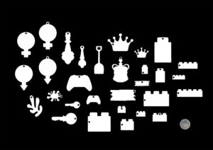 'Objects' – Pendant/Charm Shapes for Jewellery and Keyrings – 0.5mm