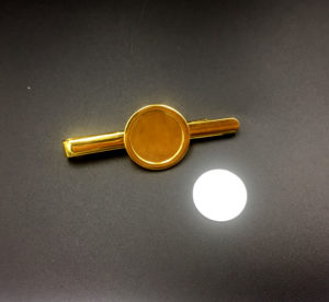 Luxury 24ct Gold Plated Tie Slide with 16mm Square or Round Insert - Image 6