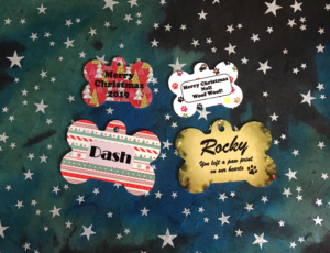 Double sided Chromaluxe decorations - 1.1mm white Bone, Heart and Christmas tree