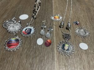 Updated! Pendant/Charm Settings - Suns and Moons with Inserts (Packs of 5)